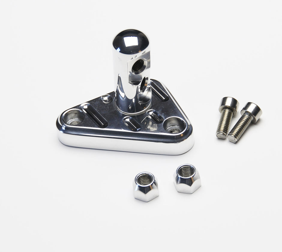 POLISHED TUNED-PORT BILLET ALUMINUM BRACKET WITH DOUBLE STUD