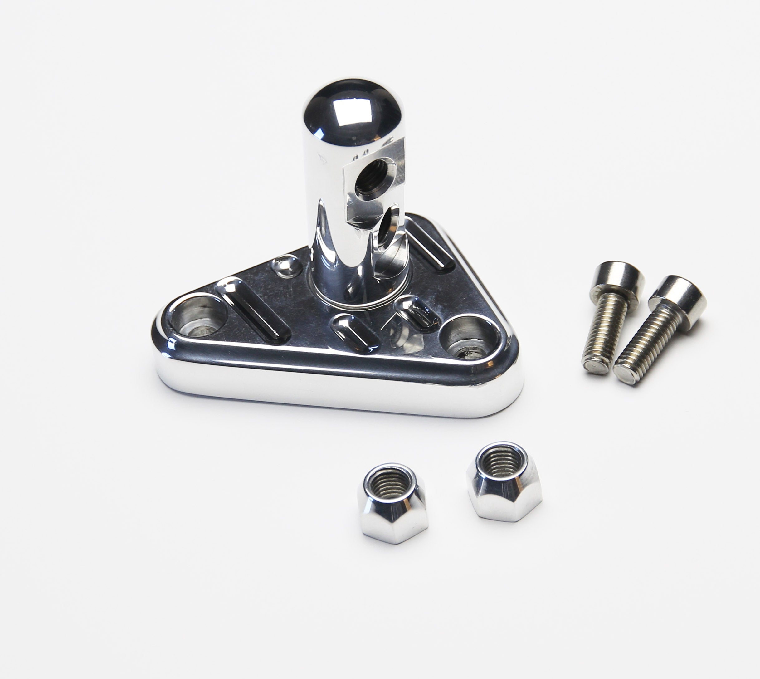 POLISHED TUNED-PORT BILLET ALUMINUM BRACKET WITH DOUBLE STUD