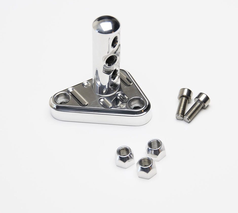 POLISHED TUNED-PORT BILLET ALUMINUM BRACKET WITH TRIPLE STUD
