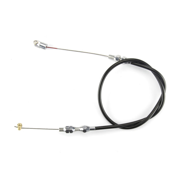 36" UNIVERSAL BLACK HOUSING BORLA 8 STACK INJECTION THROTTLE CABLE W/ POLISHED FITTINGS