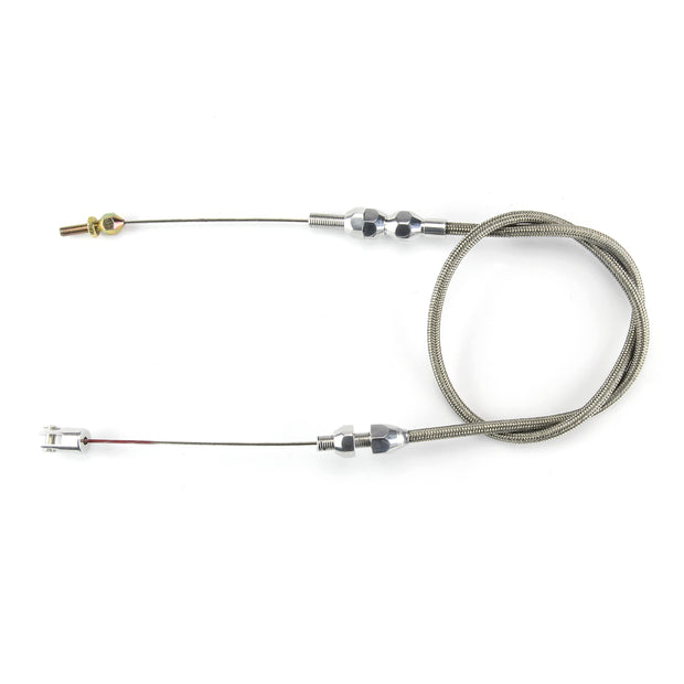 36" HI-TECH STAINLESS STEEL HOUSING BLOWER DRIVE THROTTLE CABLE W/ POLISHED FITTINGS