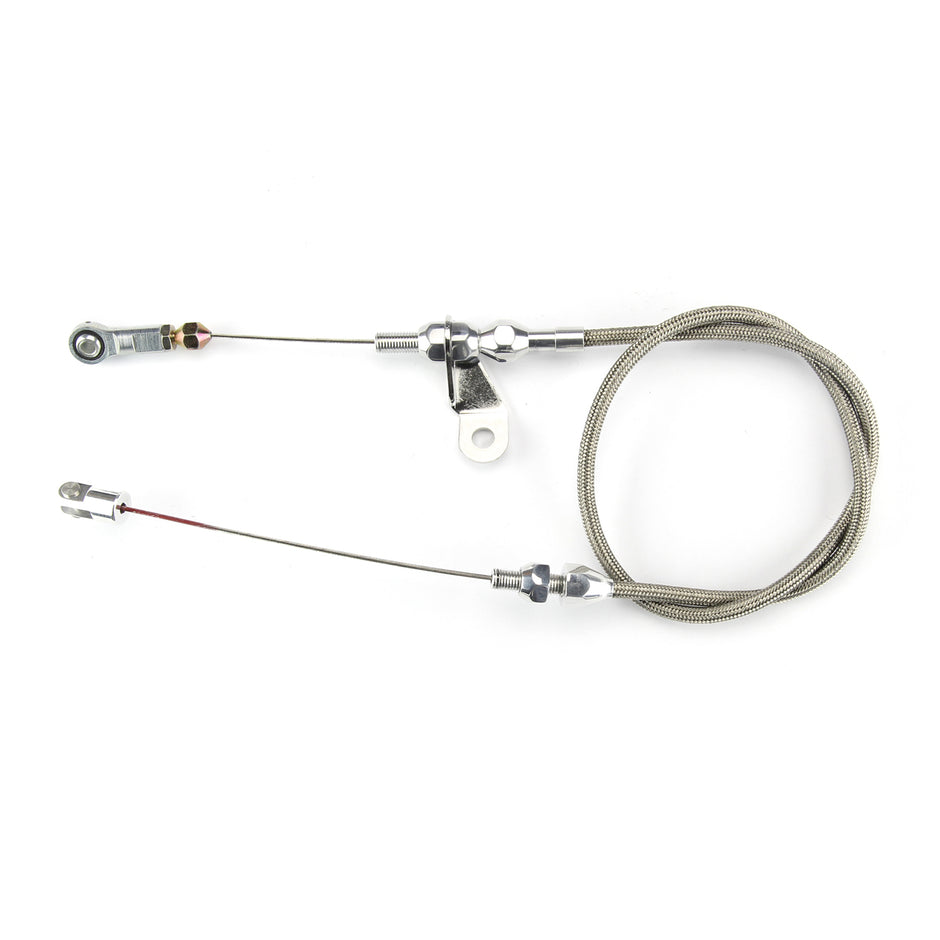 36" HI-TECH STAINLESS STEEL HOUSING INGLESE THROTTLE CABLE W/ POLISHED FITTINGS