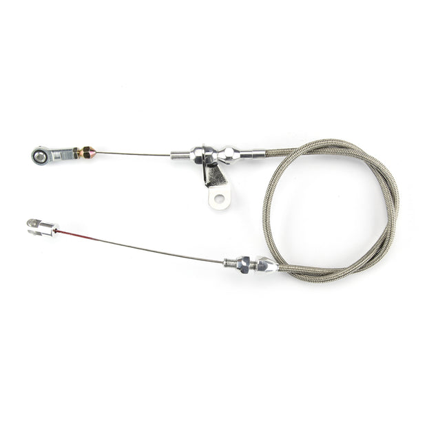 24" HI-TECH STAINLESS STEEL HOUSING INGLESE THROTTLE CABLE W/ POLISHED FITTINGS