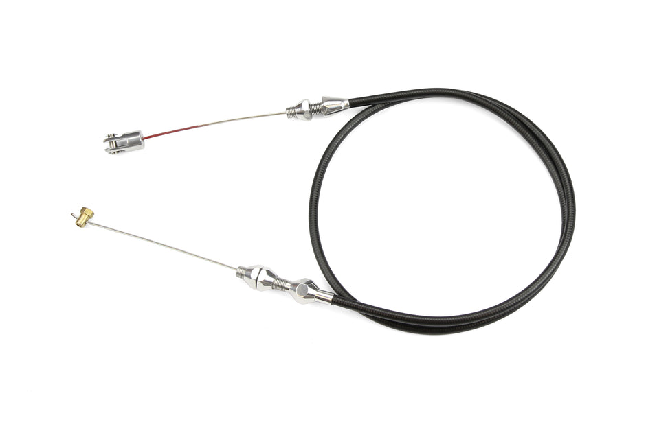 48" UNIVERSAL BLACK HOUSING LS1 THROTTLE CABLE W/ POLISHED FITTINGS