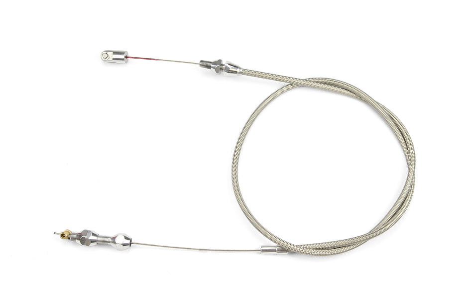 36" HI-TECH STAINLESS STEEL HOUSING FORD MOD 4.6/5.4 V8 THROTTLE CABLE W/ POLISHED FITTINGS