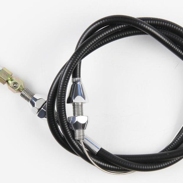 24" UNIVERSAL BLACK HOUSING RAMJET THROTTLE CABLE W/ POLISHED FITTINGS