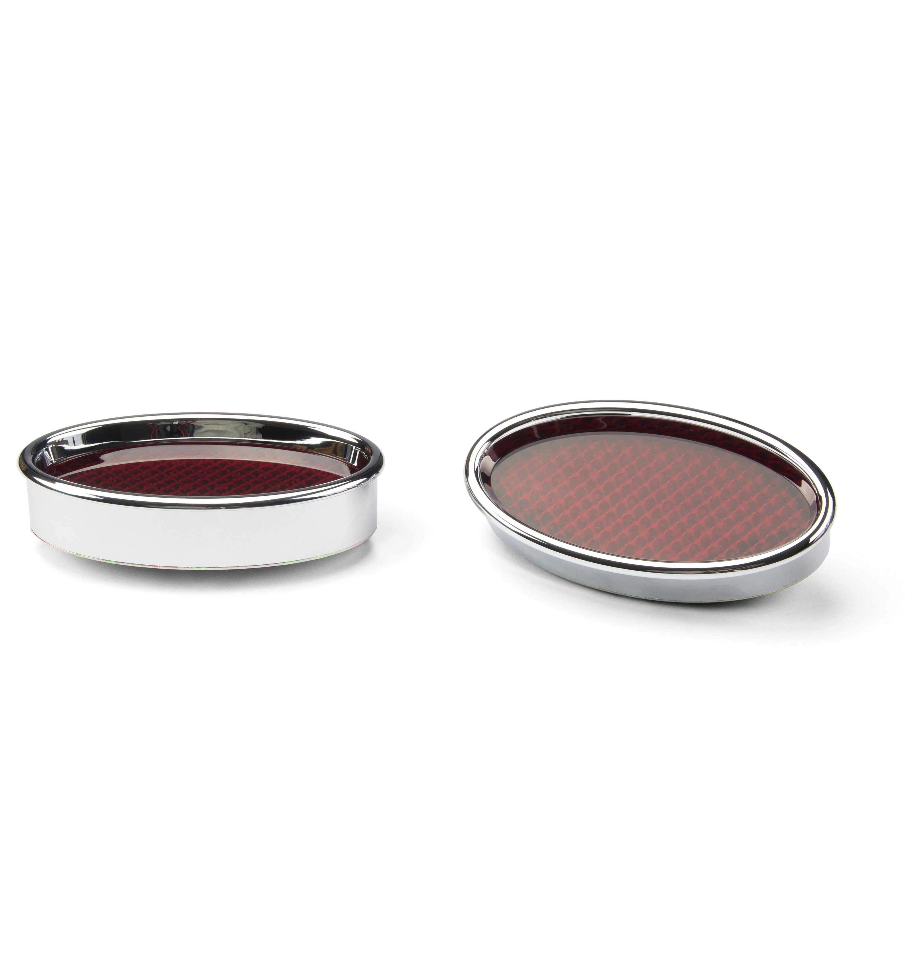 XL CHROME OVAL BILLET ALUMINUM LED TAILLIGHTS (PAIR)