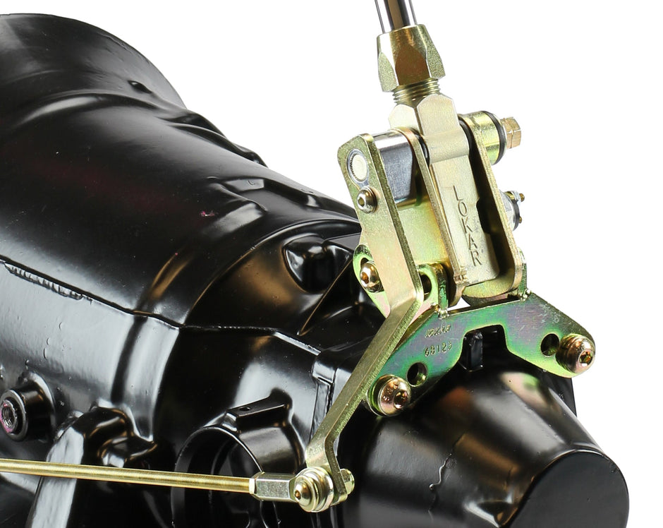 TM Shifter GM 4L60E Black 10" Single Bend Lever Round Black Knob