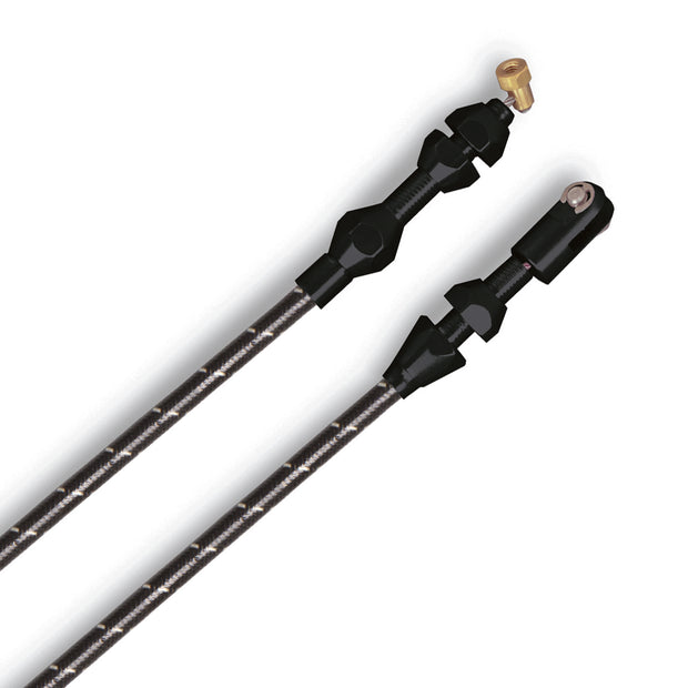 36" VINTAGE BLACK WRAP WITH WHITE TRACERS LS1 THROTTLE CABLE W/ BLACK FITTINGS