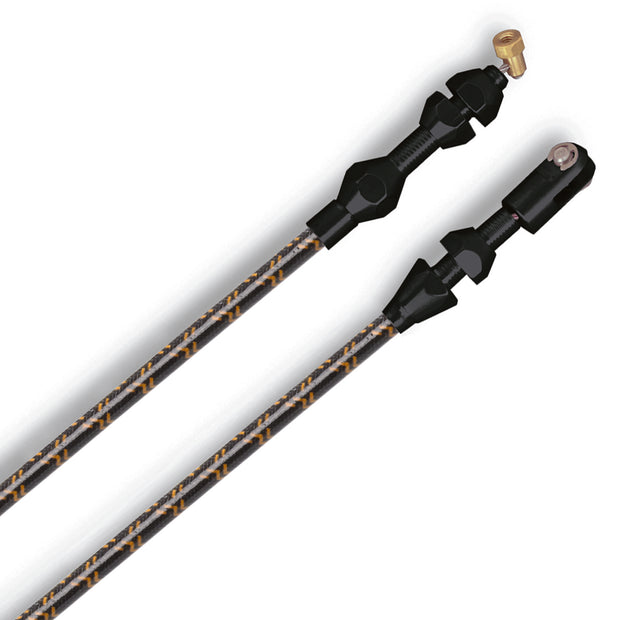 36" VINTAGE BLACK WRAP WITH ORANGE TRACERS FORD MOD 4.6/5.4 V8 THROTTLE CABLE W/ BLACK FITTINGS