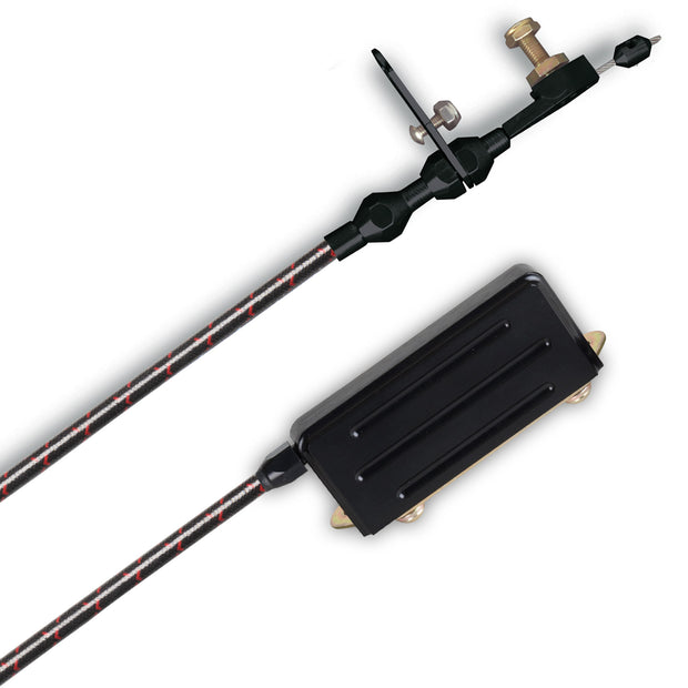 48" VINTAGE BLACK WRAP WITH RED TRACERS ELECTRIC TH-400 KICKDOWN CABLE W/ BLACK FITTINGS
