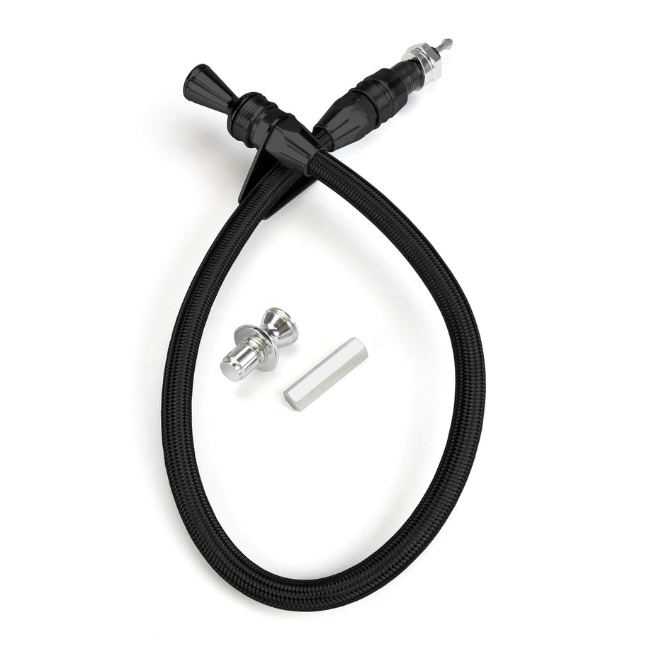 ANCHOR-TIGHT LOCKING BLACK FIREWALL MOUNT TRANS DIPSTICK FOR POWERGLIDE
