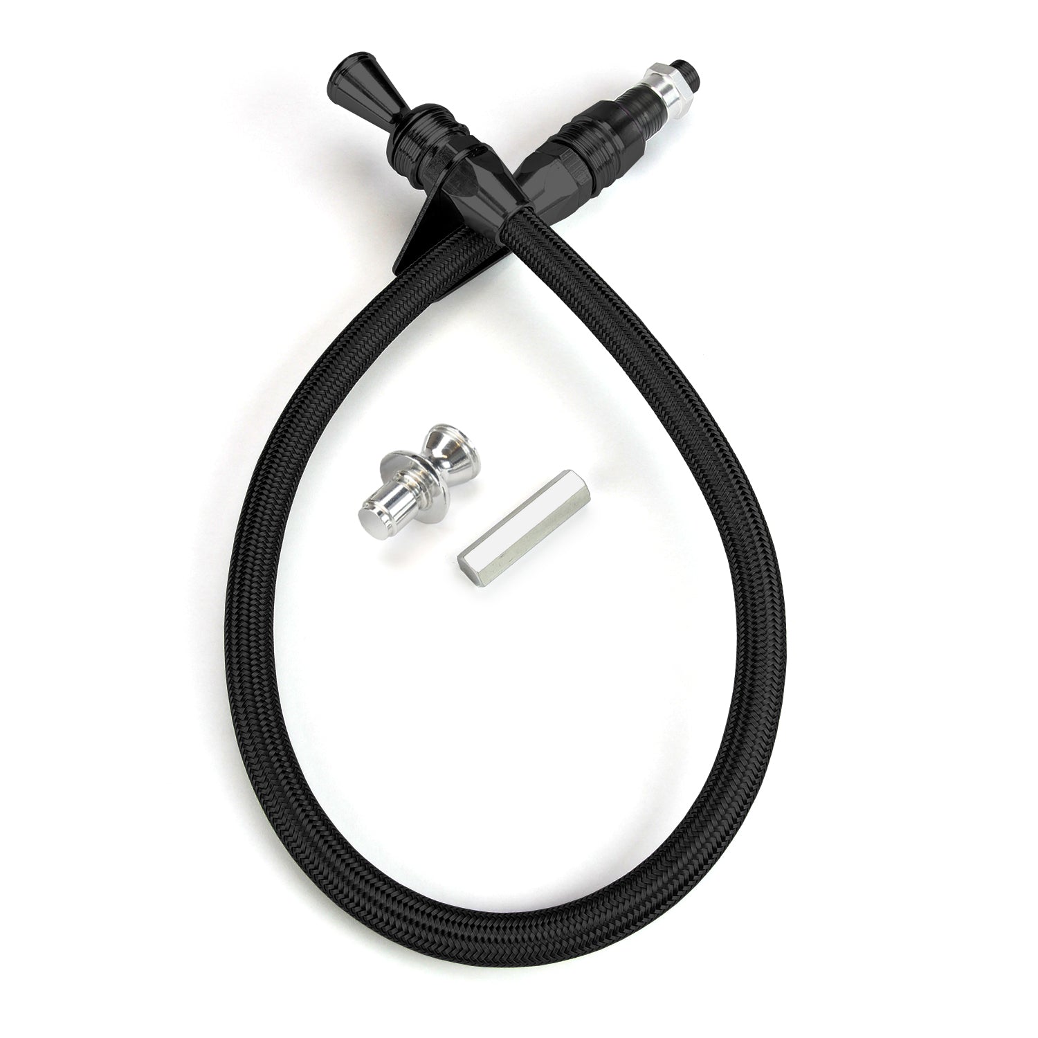 ANCHOR-TIGHT LOCKING BLACK FIREWALL MOUNT TRANS DIPSTICK FOR TH-350/400