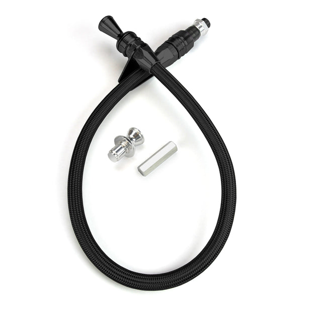 ANCHOR-TIGHT LOCKING BLACK FIREWALL MOUNT TRANS DIPSTICK FOR TH-350/400