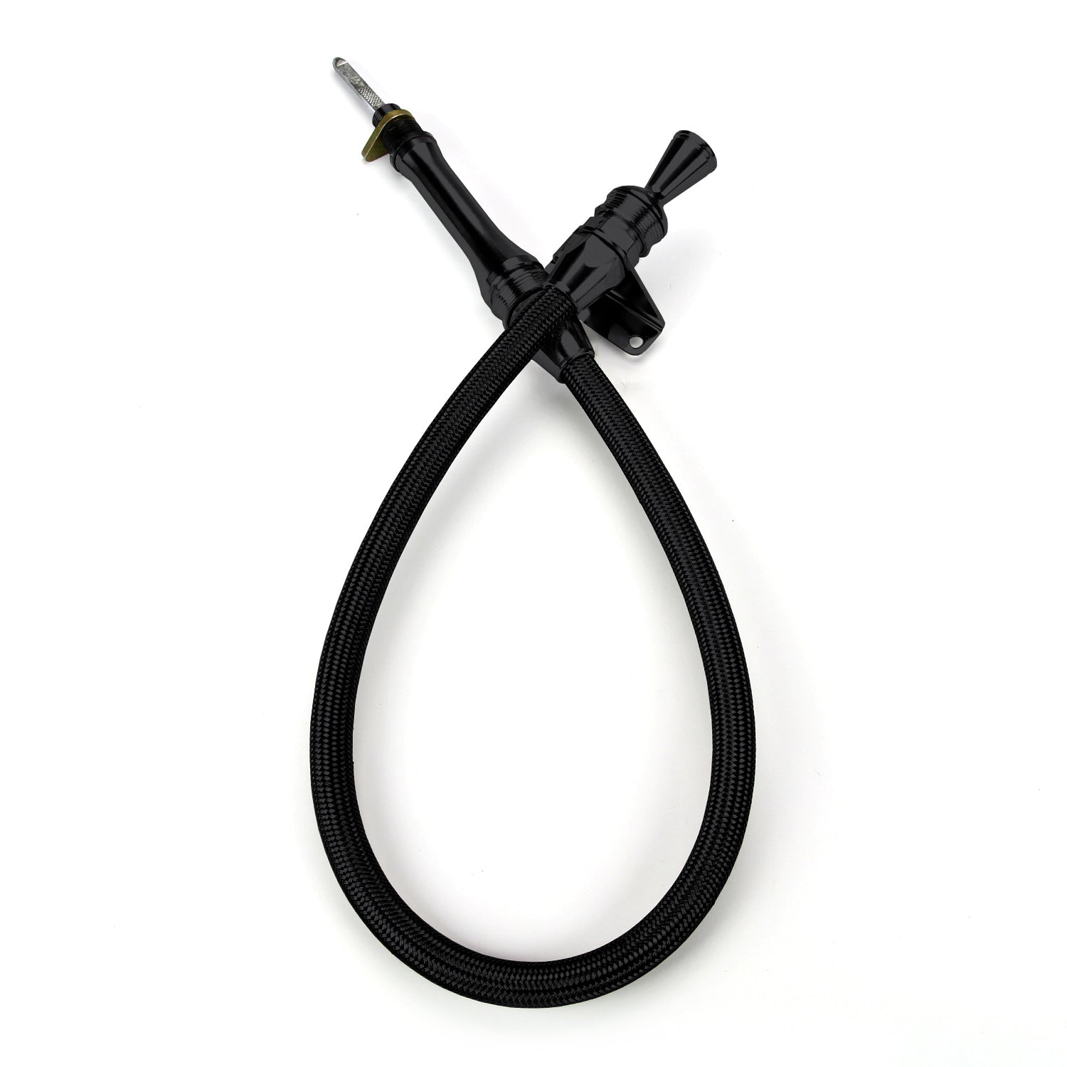 ANCHOR-TIGHT LOCKING BLACK FIREWALL MOUNT TRANS DIPSTICK FOR C-6
