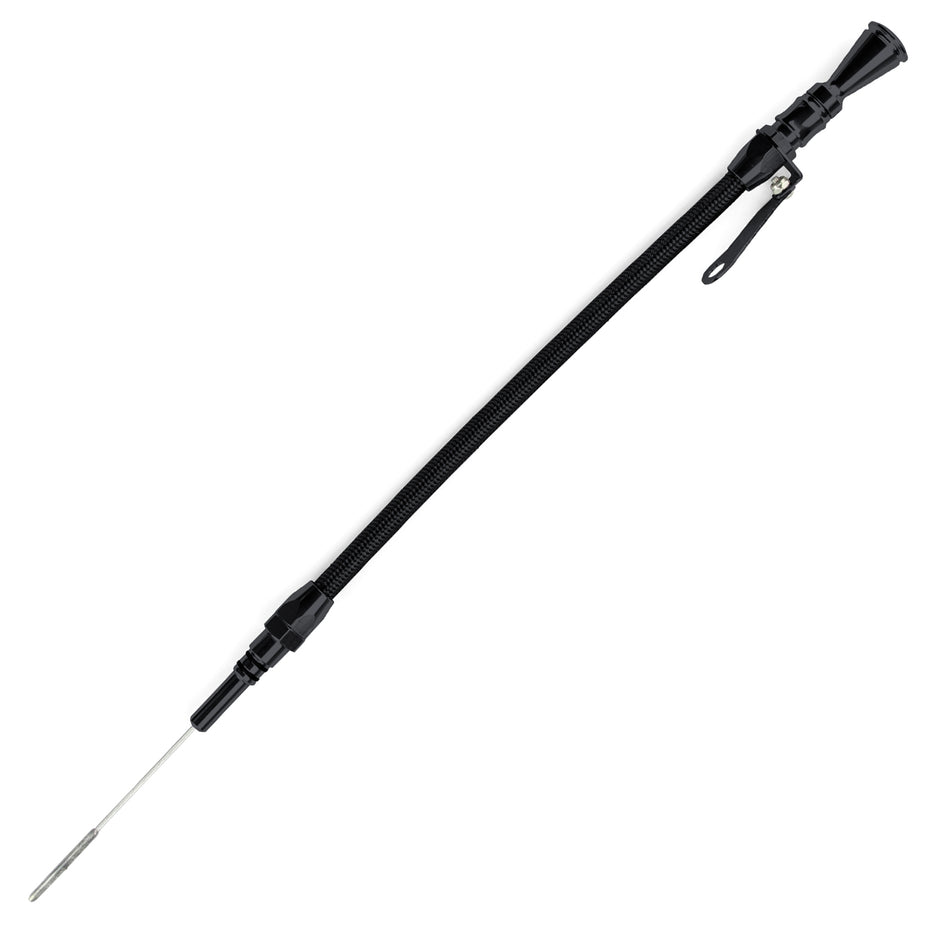 ANCHOR-TIGHT LOCKING BLACK STAINLESS ENGINE DIPSTICK CHEVY BIG BLOCK PUSH INTO PAN