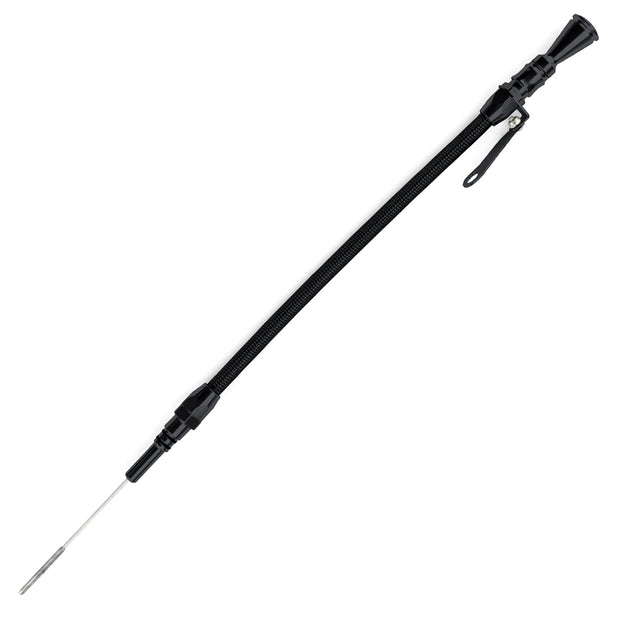 ANCHOR-TIGHT LOCKING BLACK STAINLESS ENGINE DIPSTICK CHEVY BIG BLOCK PUSH INTO PAN
