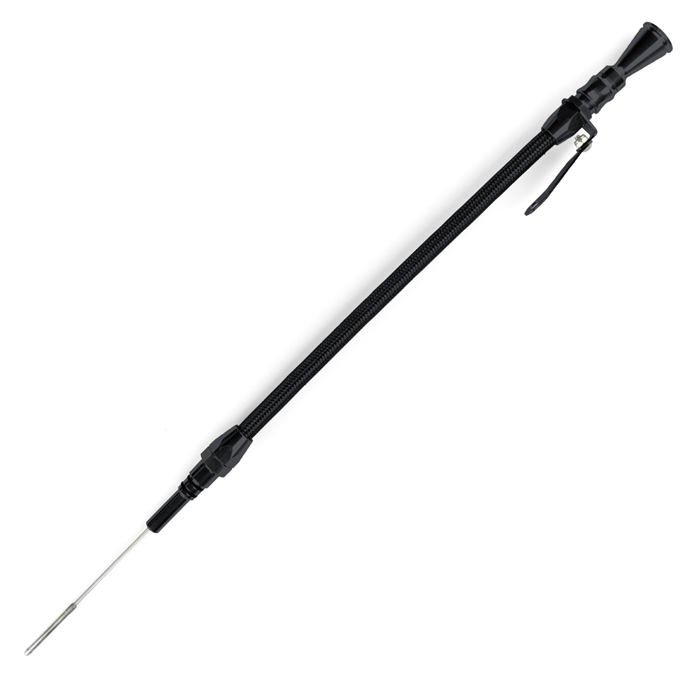 ANCHOR-TIGHT LOCKING BLACK STAINLESS ENGINE DIPSTICK CHEVY 502 BIG BLOCK PUSH INTO PAN