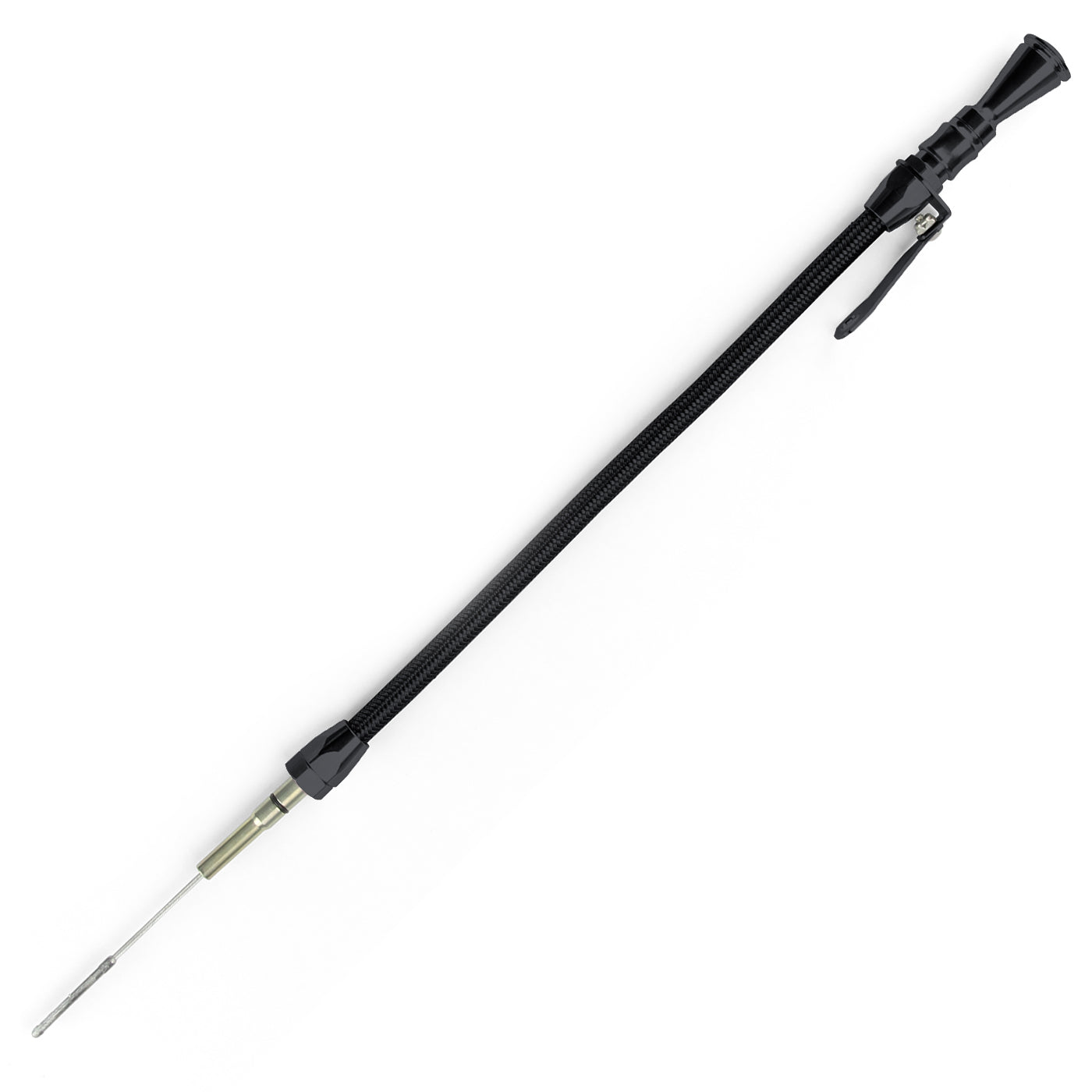 ANCHOR-TIGHT LOCKING BLACK STAINLESS ENGINE DIPSTICK 1997 & LATER GM LS1 CAR PUSH INTO BLOCK PASSENGER'S SIDE