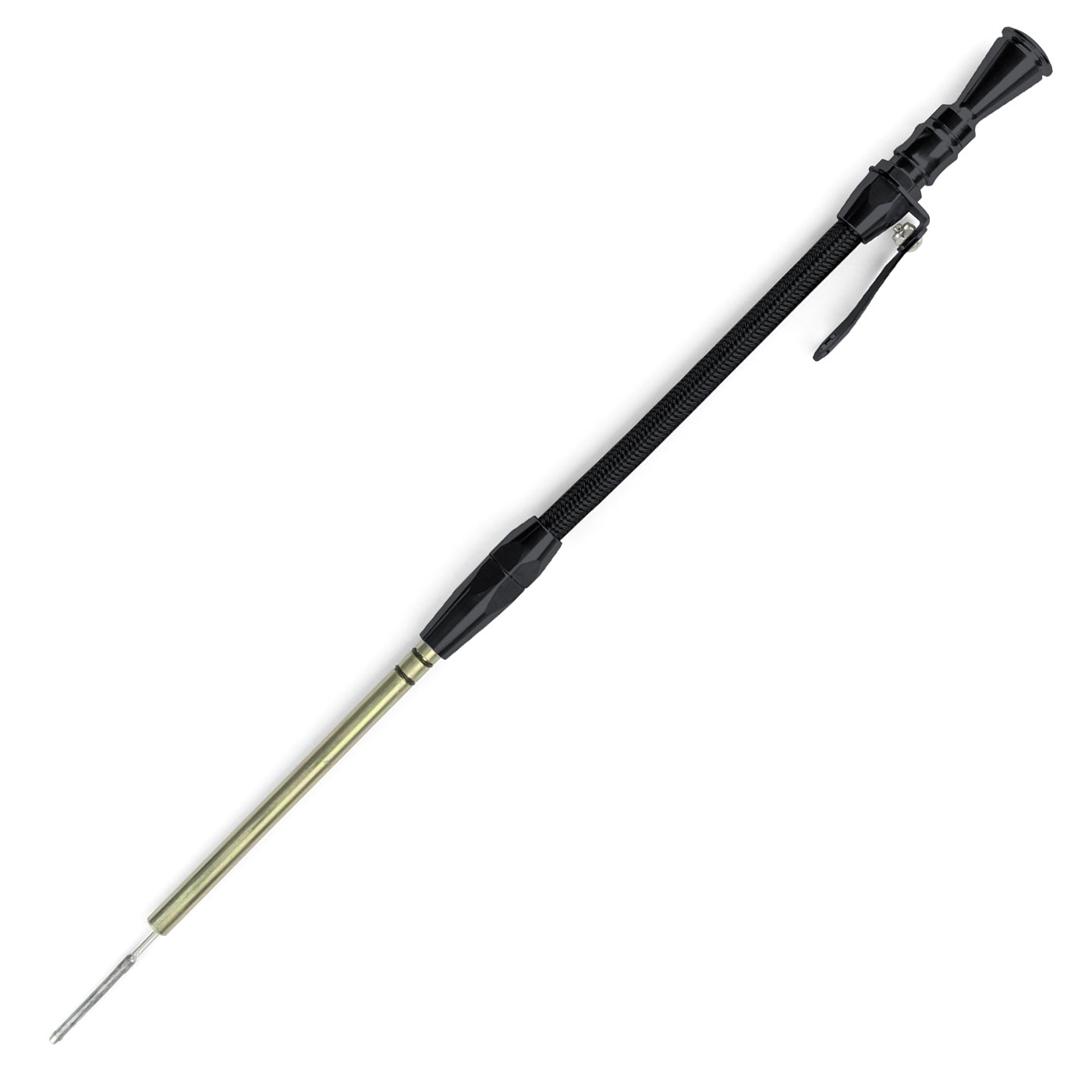 ANCHOR-TIGHT LOCKING BLACK STAINLESS ENGINE DIPSTICK 1996-2000 GM VORTEC RAM JET 350/ZZ 383 PUSH INTO BLOCK PASSENGER'S SIDE