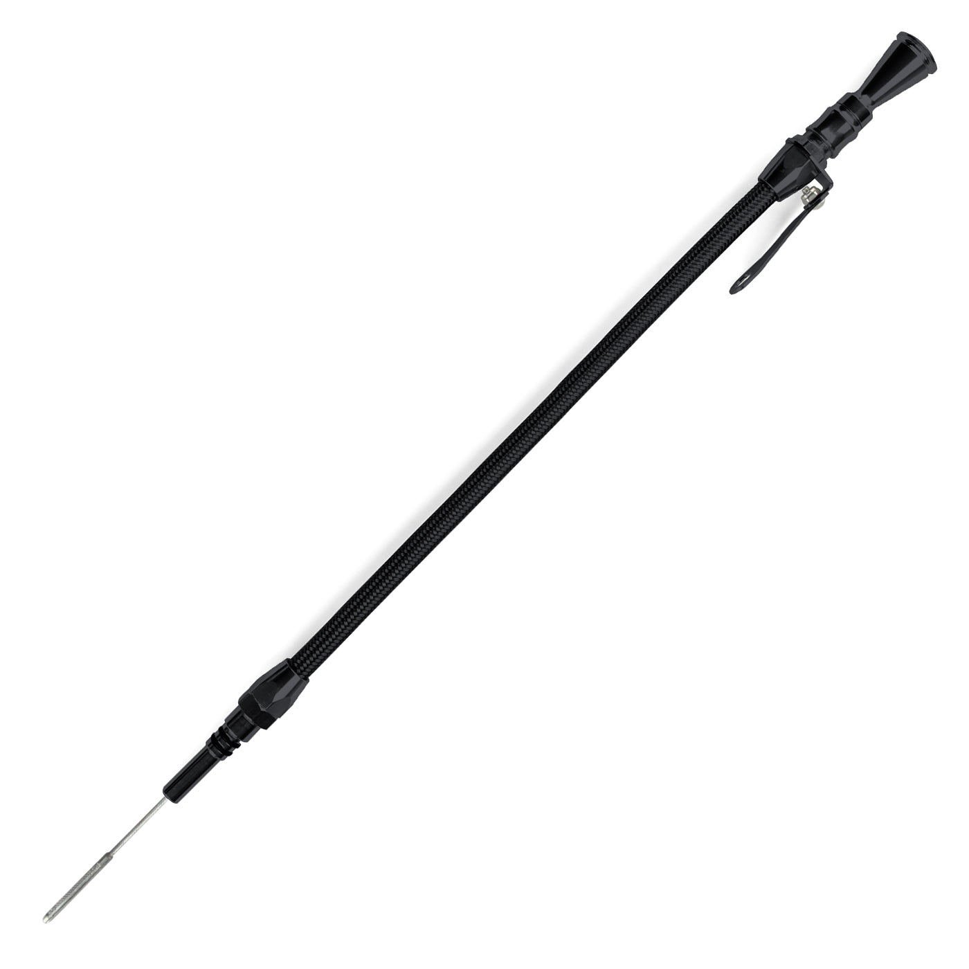 ANCHOR-TIGHT LOCKING BLACK STAINLESS ENGINE DIPSTICK FORD 302 (CRATE ONLY) PUSH INTO PAN