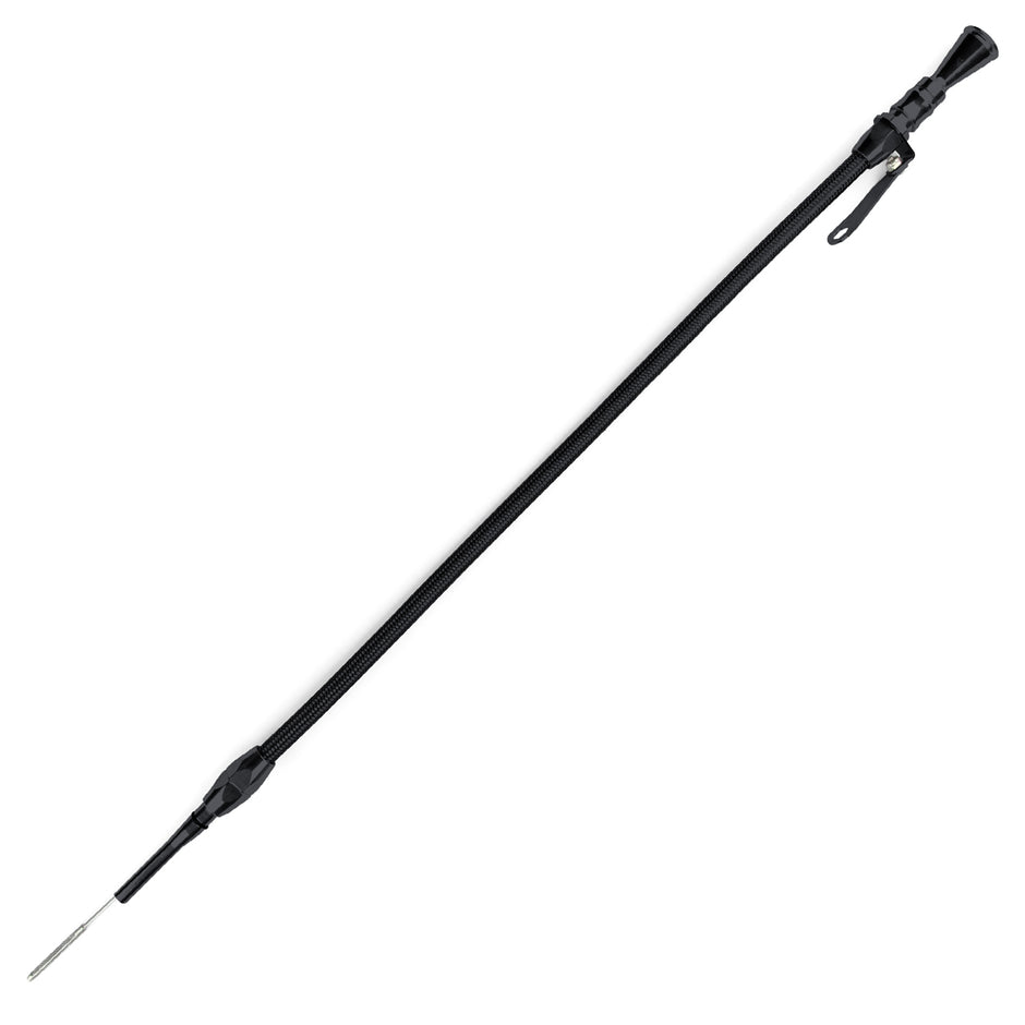 ANCHOR-TIGHT LOCKING BLACK STAINLESS ENGINE DIPSTICK 1994 & LATER FORD 4.6 MODULAR, 2 VALVE PUSH INTO BLOCK PASSENGER' SIDE