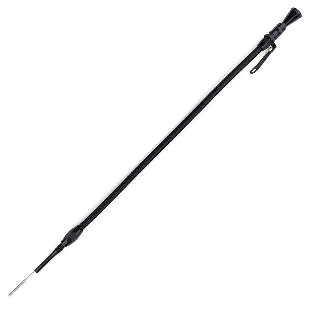 ANCHOR-TIGHT LOCKING BLACK STAINLESS ENGINE DIPSTICK 1994 & LATER FORD 4.6 MODULAR, 2 VALVE PUSH INTO BLOCK PASSENGER' SIDE