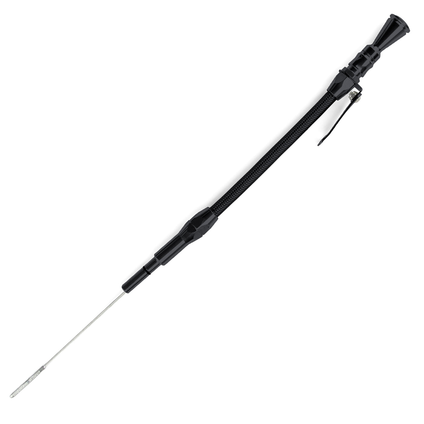ANCHOR-TIGHT LOCKING BLACK STAINLESS ENGINE DIPSTICK DART SMALL BLOCK CHEVY SHP BLOCK