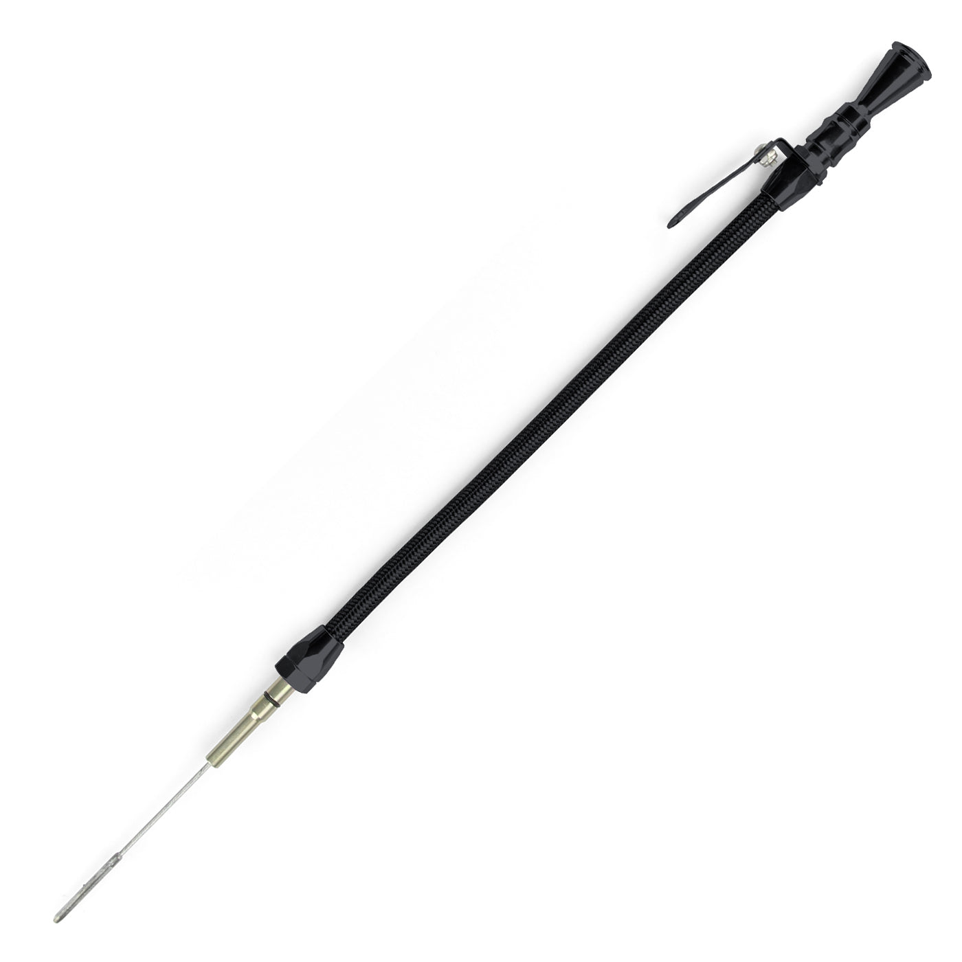 ANCHOR-TIGHT LOCKING BLACK STAINLESS ENGINE DIPSTICK 1999 & LATER GM LS SERIES TRUCK PUSH INTO BLOCK PASSENGER'S SIDE