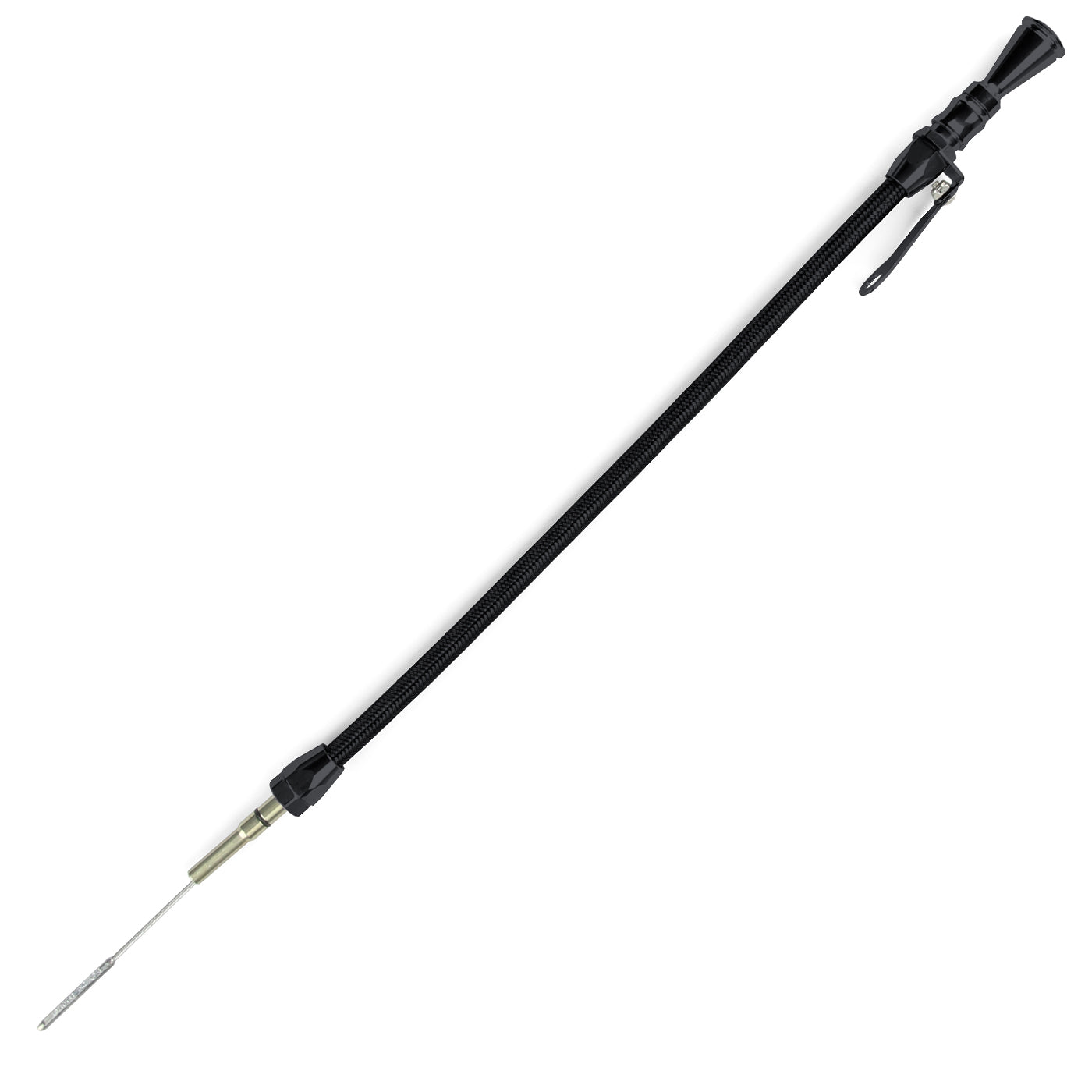 ANCHOR-TIGHT LOCKING BLACK STAINLESS ENGINE DIPSTICK 1997 & LATER GM LS SERIES CAR PUSH INTO BLOCK PASSENGER'S SIDE/DOUG THORLEY TRI-Y HEADERS