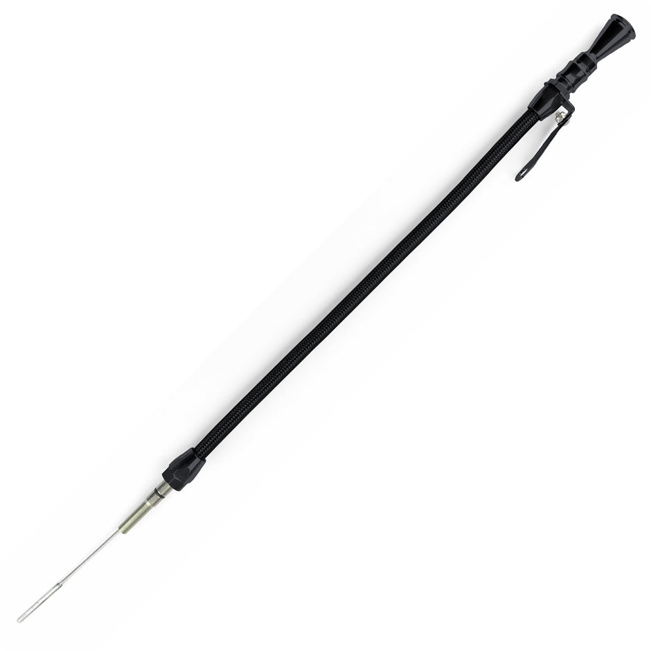 ANCHOR-TIGHT LOCKING BLACK STAINLESS ENGINE DIPSTICK 1999 & LATER GM LS SERIES TRUCK PUSH INTO BLOCK PASSENGER'S SIDE/DOUG THORLEY TRI-Y HEADERS