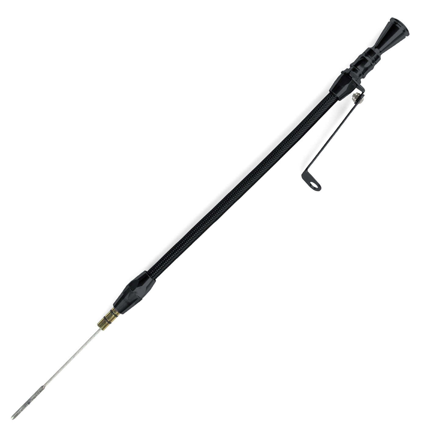 ANCHOR-TIGHT LOCKING BLACK STAINLESS ENGINE DIPSTICK BIG BLOCK MOPAR FRONT SUMP