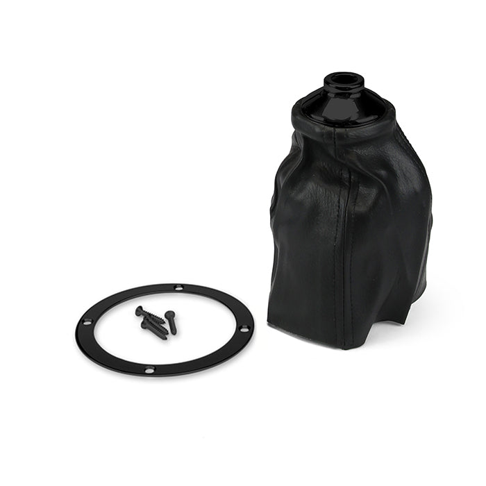 CLASSIC ROUND BLACK STAINLESS SHIFTER BOOT & RING