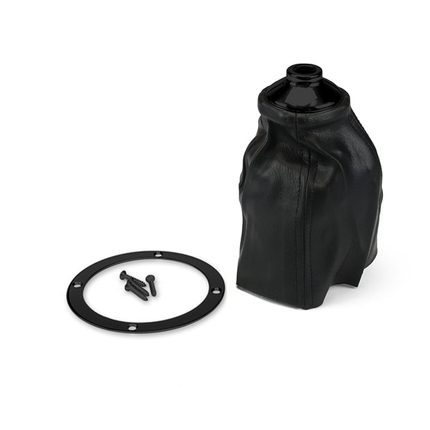 CLASSIC ROUND BLACK STAINLESS SHIFTER BOOT & RING