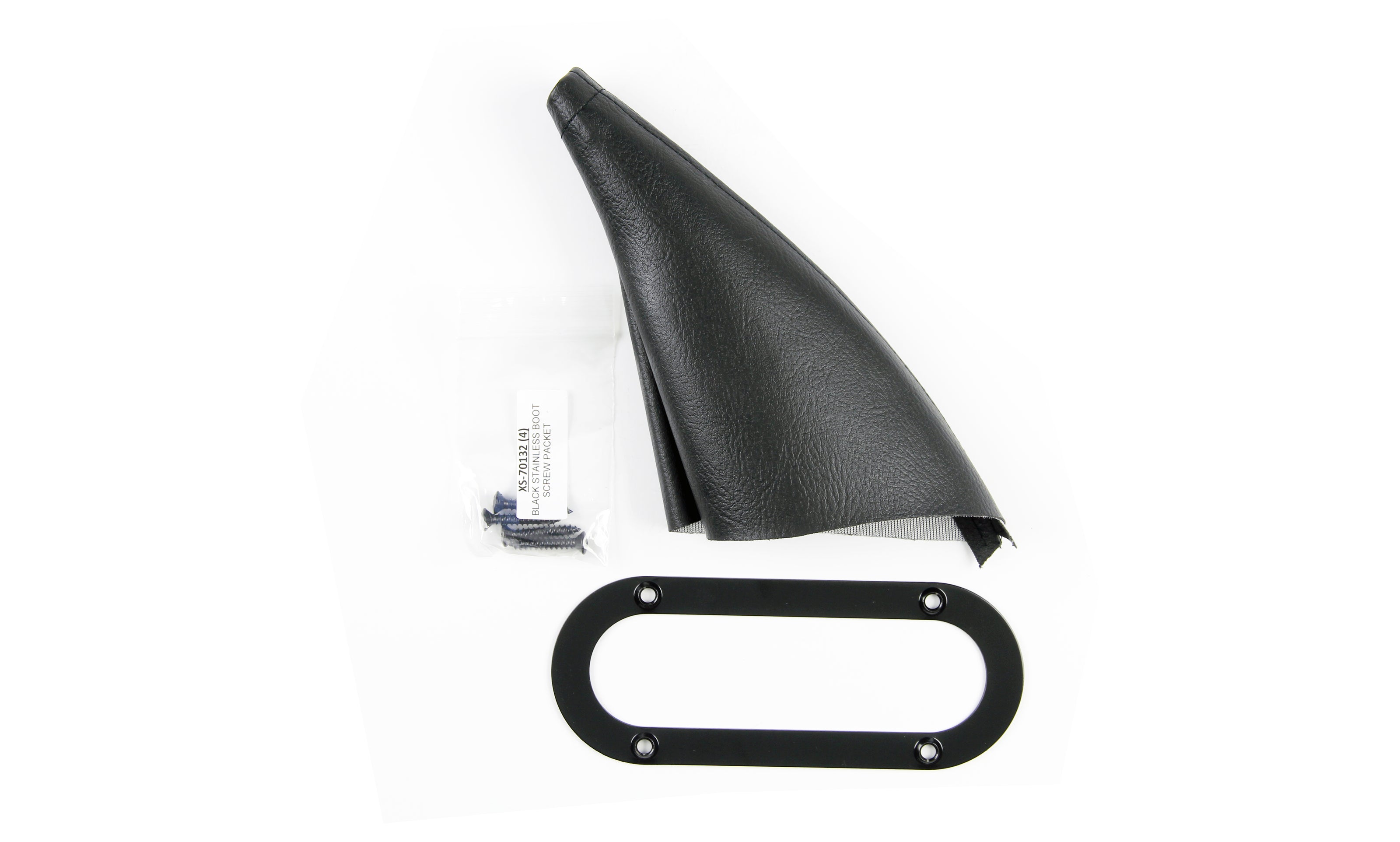 BLACK STAINLESS FLOOR MOUNT HANDBRAKE BOOT & RING