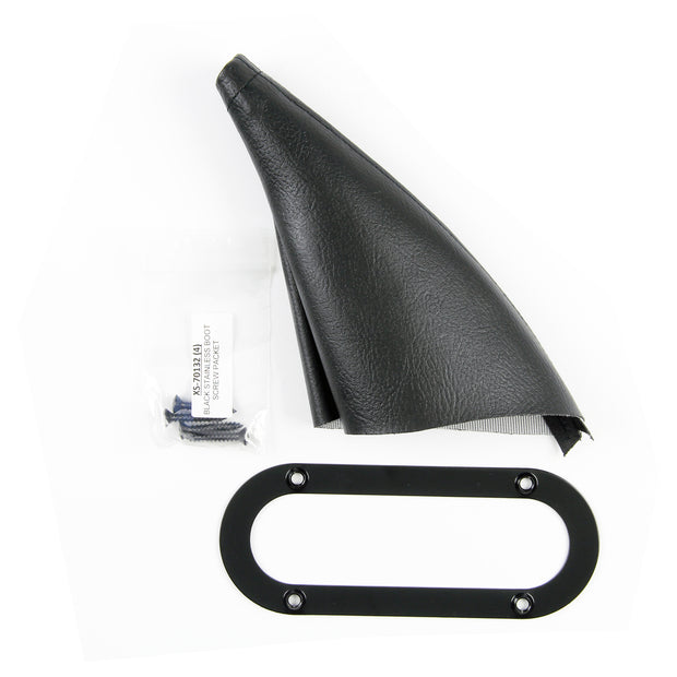 BLACK STAINLESS FLOOR MOUNT HANDBRAKE BOOT & RING