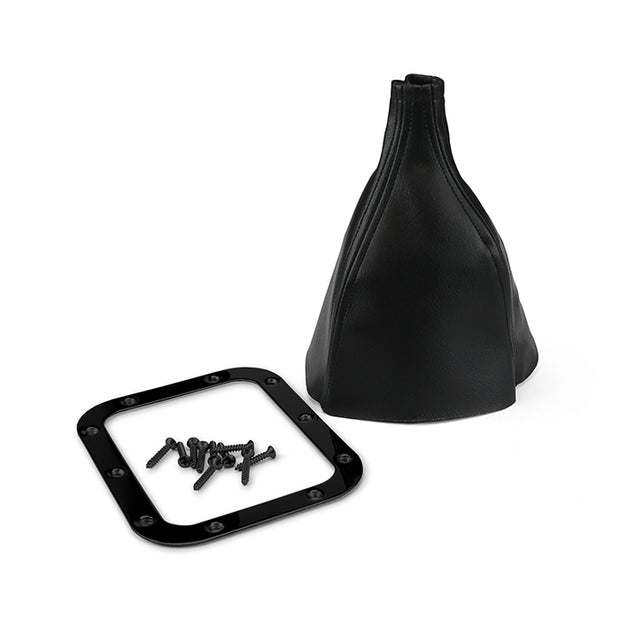RECTANGULAR BLACK STAINLESS SHIFTER BOOT & RING
