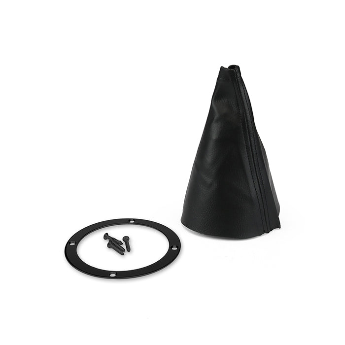 ROUND BLACK STAINLESS SHIFTER BOOT & RING
