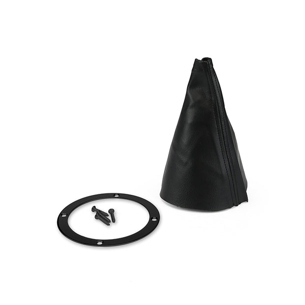 ROUND BLACK STAINLESS SHIFTER BOOT & RING