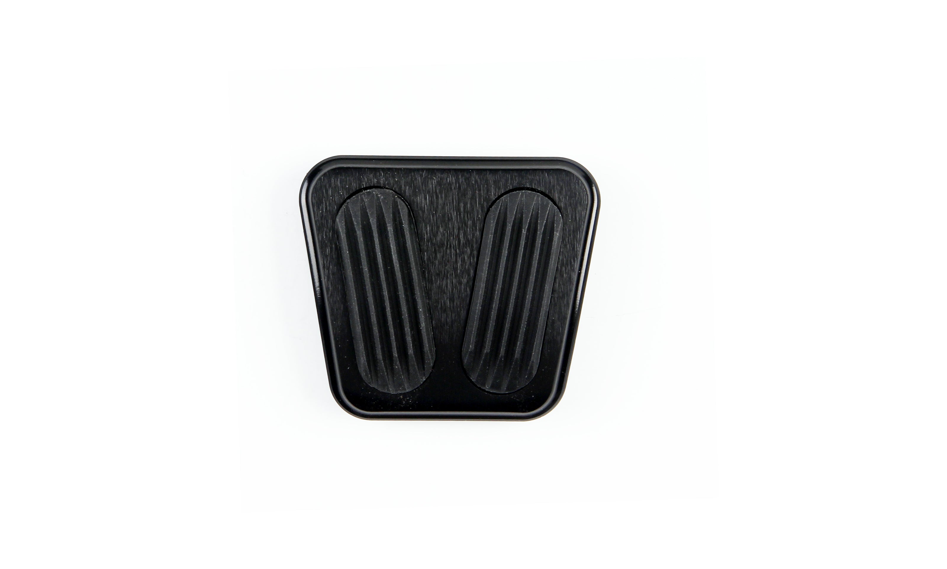 CURVED BLACK E-BRAKE PEDAL PAD FOR '64-'75 CHEVELLE (A-BODY) WITH RUBBER INSERT