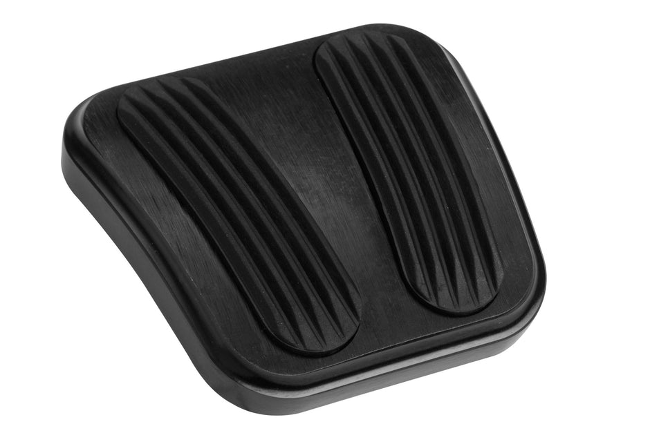 CURVED BLACK E-BRAKE PEDAL PAD FOR '67-'72 C-10 TRUCK WITH RUBBER INSERT