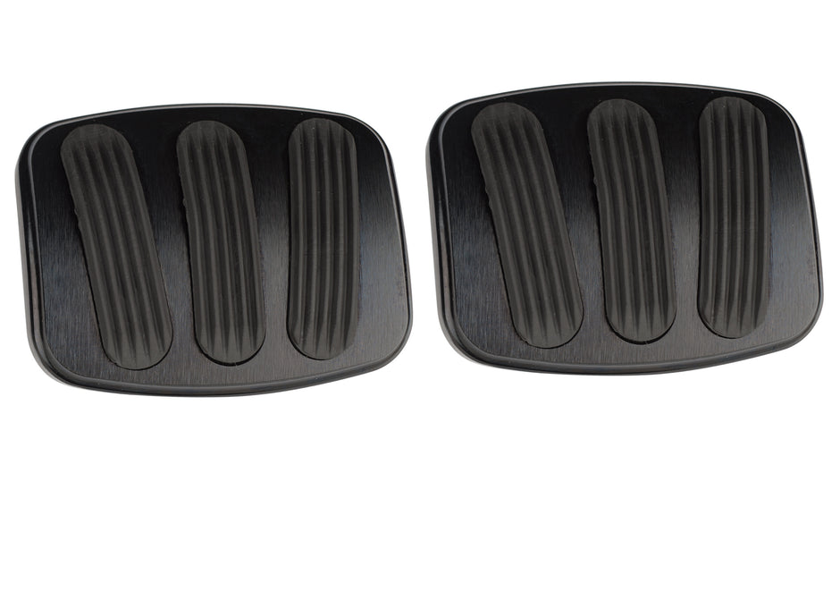 CURVED BLACK BRAKE/CLUTCH PEDAL PADS FOR '76-'77 BRONCO (PAIR)