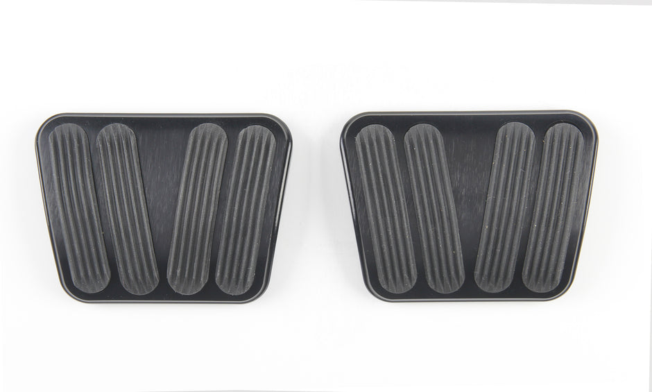 CURVED BLACK BRAKE/CLUTCH PEDAL PADS FOR '60-'66 C-10 TRUCK (PAIR)
