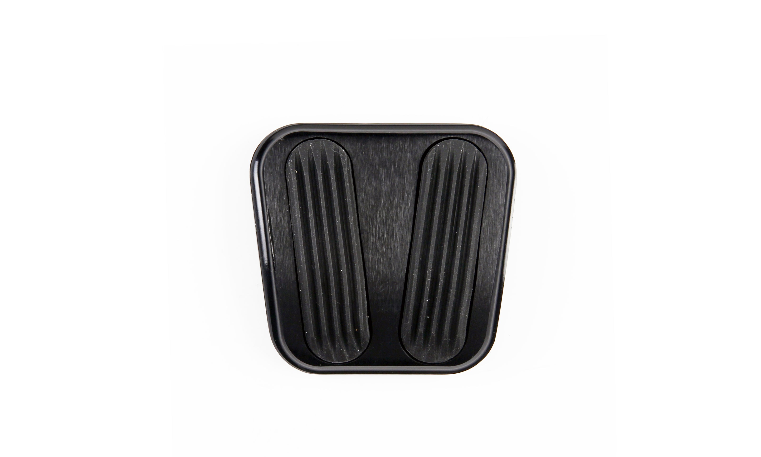 CURVED BLACK E-BRAKE PEDAL PAD FOR '60-'66 C-10 TRUCK WITH RUBBER INSERT