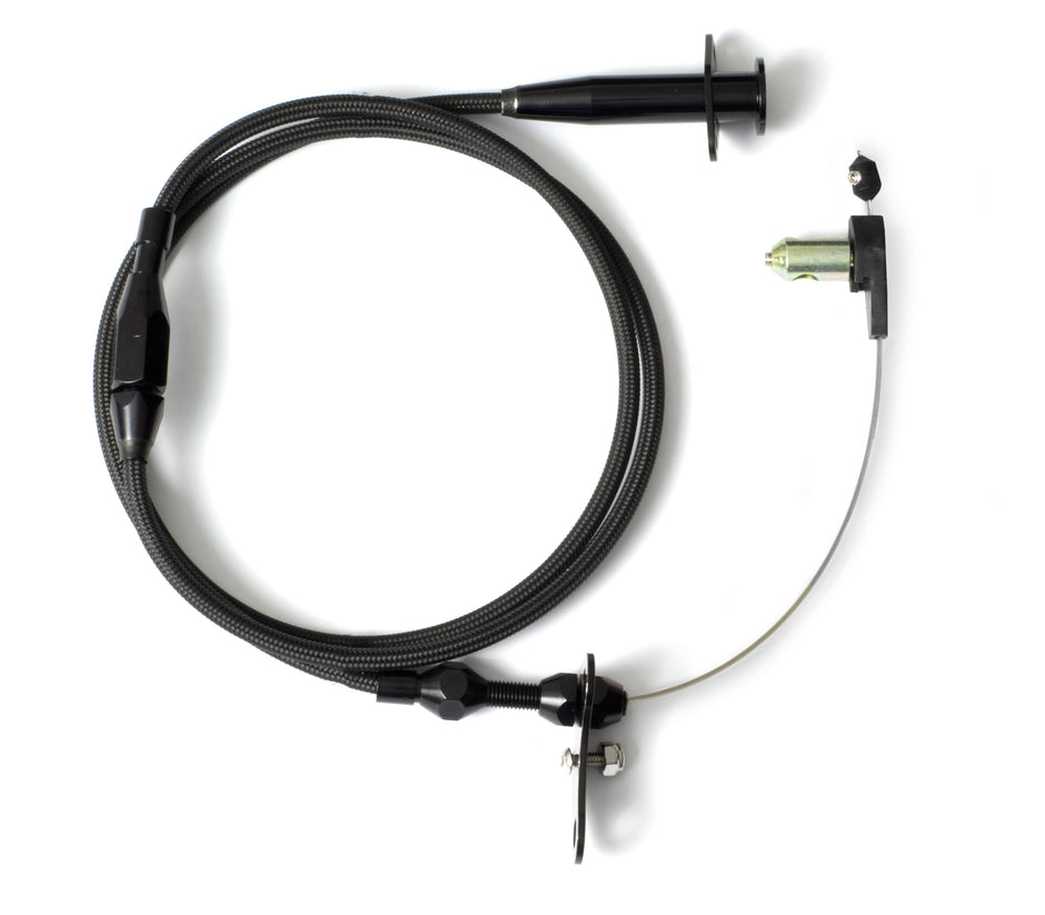 48" HI-TECH BLACK STAINLESS STEEL HOUSING CRUISE CONTROL CABLE FOR CARBURETED AND SELECT EFI