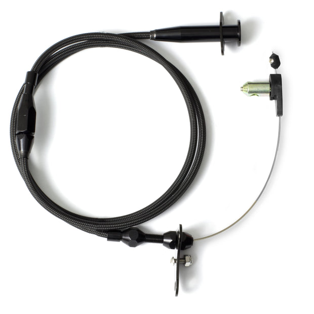 48" HI-TECH BLACK STAINLESS STEEL HOUSING CRUISE CONTROL CABLE FOR CARBURETED AND SELECT EFI