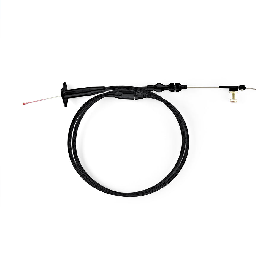 48" HI-TECH BLACK STAINLESS STEEL HOUSING CRUISE CONTROL CABLE FOR VERTICAL MOUNT EFI (EXCEPT '86-'93 FORD)