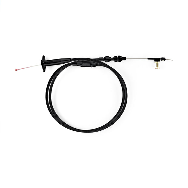 48" HI-TECH BLACK STAINLESS STEEL HOUSING CRUISE CONTROL CABLE FOR VERTICAL MOUNT EFI (EXCEPT '86-'93 FORD)