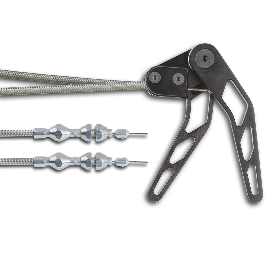 BLACK HI-TECH STAINLESS COMBINATION HOOD & TRUNK CABLE KIT FOR RIGHT HAND DRIVE