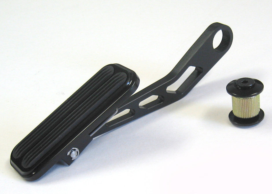 BLACK THROTTLE PEDAL FOR LOKAR DRIVE-BY-WIRE WITH RUBBER INSERT